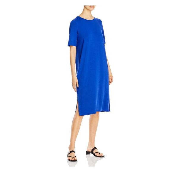 EILEEN FISHER Womens Brown Pocketed Cropped Short Sleeve V Neck Wide Leg Jumpsuit main image 0